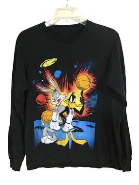 Space Jam Bugs Bunny Daffy Duck Vintage Long Sleeve Small Unisex Tshirt